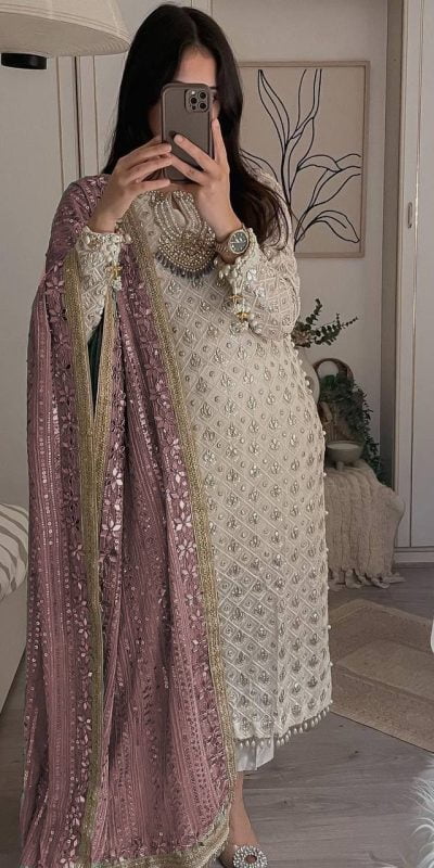 LG 1816 White Color Sequence Work Salwar Suit With Pink Dupatta Casual, Wedding, Festive, Events Etc. Expected Delivery 4-6 Working Days @2349/- | Salwar suit, Casual Suits, Creative suits, Designer Suits, Party Wear Suits, Patiala Suits, Straight Suits