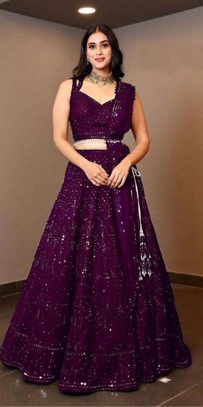RC 215 Wine Color Heavy Georgette Embroidery Sequins Work lace border Work Lehenga Choli Casual, Wedding, Party, Festive, Events Etc. 4-6 Working Days 1999 | Lehenga, Bollywood Lehenga, Creative Lehenga, Designer Lehenga, Embroidered Lehenga, Party Wear Lehenga