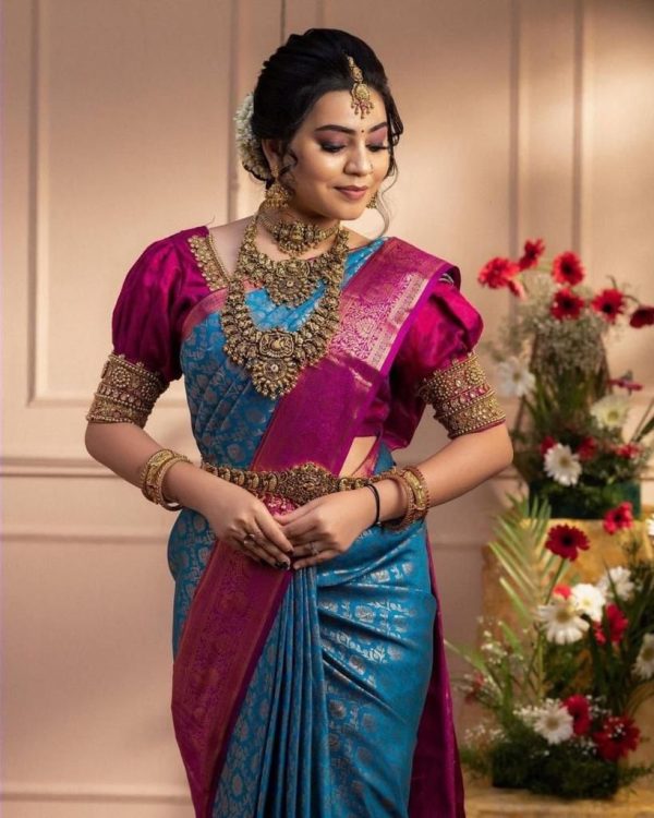 KP 4081 Blue Color Soft Lichi Silk Cloth Beautiful Rich Pallu Saree Casual, Party Wear, Wedding, Events Etc.   Expected Delivery 4-6 Working Days @ 1449/- | Sarees, Bollywood Sarees, Creative Sarees, Designer Sarees, Embroidered Sarees, Ethnic Saree, Modern Digital sarees, Party Wear Sarees