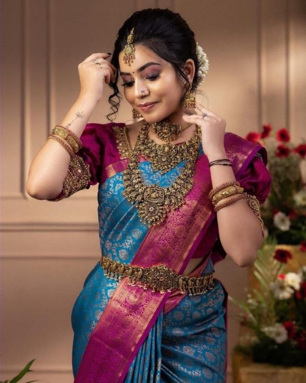 KP 4081 Blue Color Soft Lichi Silk Cloth Beautiful Rich Pallu Saree Casual, Party Wear, Wedding, Events Etc.   Expected Delivery 4-6 Working Days @ 1449/- | Sarees, Bollywood Sarees, Creative Sarees, Designer Sarees, Embroidered Sarees, Ethnic Saree, Modern Digital sarees, Party Wear Sarees