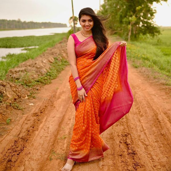 KP 3079 Orange Color Soft Lichi Silk Cloth Rich Pallu All Over Saree Events Casual, Wedding, Festive, Events . Expected Delivery  4-6 Working Days @1449/- | Sarees, Bollywood Sarees, Creative Sarees, Designer Sarees, Embroidered Sarees, Ethnic Saree, Modern Digital sarees, Party Wear Sarees