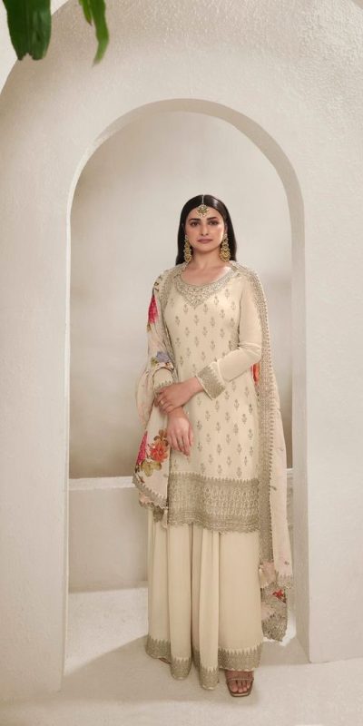 DS 67834 Cream color Viscose Chinon Embroidered Sequence Salwar Suit Casual, Wedding, Party, Festive, Events . Expected Delivery 4-6 Working Days @2849/- | Salwar suit, Casual Suits, Creative suits, Designer Suits, Palazzo Suits, Party Wear Suits, Patiala Suits, Straight Suits