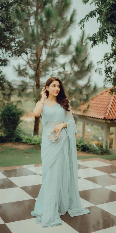 JR 616 Light Blue Color Georgette Sirvoski Support Lace Saree Casual, Wedding, Festive, Events Expected Delivery 4-6 Working Days @1699/- | Sarees, Bollywood Sarees, Creative Sarees, Designer Sarees, Embroidered Sarees, Ethnic Saree, Modern Digital sarees, Party Wear Sarees