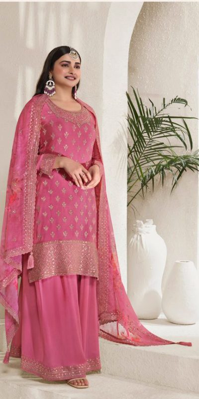 DS 67831 Pink color Viscose Chinon Embroidered Sequence Salwar Suit Casual, Wedding, Party, Festive, Events . Expected Delivery 4-6 Working Days @2849/- | Salwar suit, Casual Suits, Creative suits, Designer Suits, Palazzo Suits, Party Wear Suits, Patiala Suits, Straight Suits