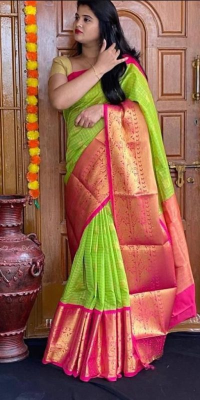 KP 4005 Green Color Soft Lichi Silk Jacquard On All Over Saree Casual, Party Wear, Wedding, Events Etc. Expected Delivery 4-6 Working Days @1449/- | Sarees, Bollywood Sarees, Creative Sarees, Designer Sarees, Embroidered Sarees, Ethnic Saree, Modern Digital sarees, Party Wear Sarees