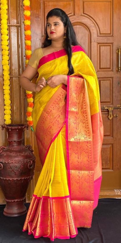 KP 4005 Yellow Color Soft Lichi Silk Jacquard On All Over Saree Casual, Party Wear, Wedding, Events Etc. Expected Delivery 4-6 Working Days @1449/- | Sarees, Bollywood Sarees, Creative Sarees, Designer Sarees, Embroidered Sarees, Ethnic Saree, Modern Digital sarees, Party Wear Sarees