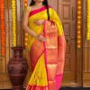 Yellow Soft Silk Jacquard All Over Saree