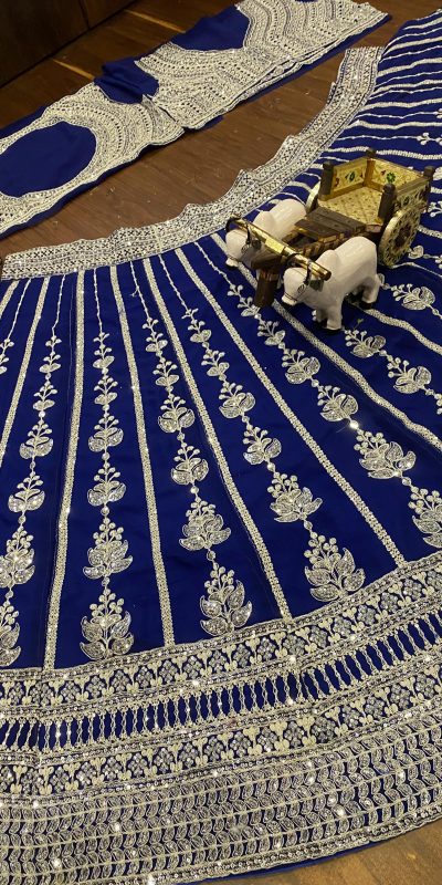 BD 1610 Royal Blue Color Georgette Embroidered Lehenga Choli Casual, Wedding, Festive, Events Expected Delivery 4-6 Working Days @3249/- | Lehenga, Bollywood Lehenga, Creative Lehenga, Designer Lehenga, Embroidered Lehenga, Party Wear Lehenga