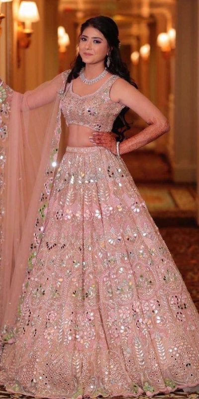 BD 1559 Light Pink Color Soft Butterfly Net Embroidered Lehenga Choli Casual, Wedding, Festive, Events Expected Delivery 4-6 Working Days @3299/- | Lehenga, Bollywood Lehenga, Creative Lehenga, Designer Lehenga, Embroidered Lehenga, Party Wear Lehenga