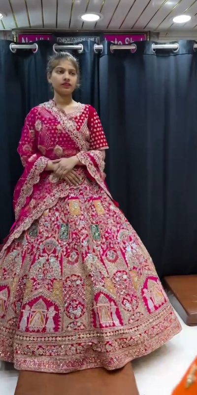 BD 1611 Pink Color Malai Satin Silk Embroidered Lehenga Choli Casual, Wedding, Festive, Events Expected Delivery 4-6 Working Days @3499/- | Lehenga, Bollywood Lehenga, Creative Lehenga, Designer Lehenga, Embroidered Lehenga, Party Wear Lehenga