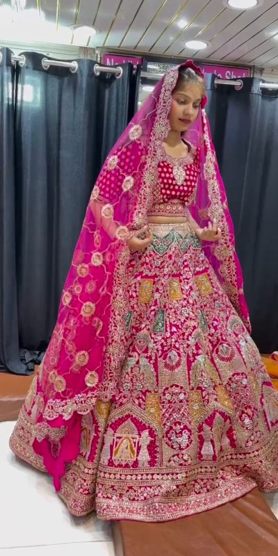 BD 1611 Pink Color Malai Satin Silk Embroidered Lehenga Choli Casual, Wedding, Festive, Events Expected Delivery 4-6 Working Days @3499/- | Lehenga, Bollywood Lehenga, Creative Lehenga, Designer Lehenga, Embroidered Lehenga, Party Wear Lehenga