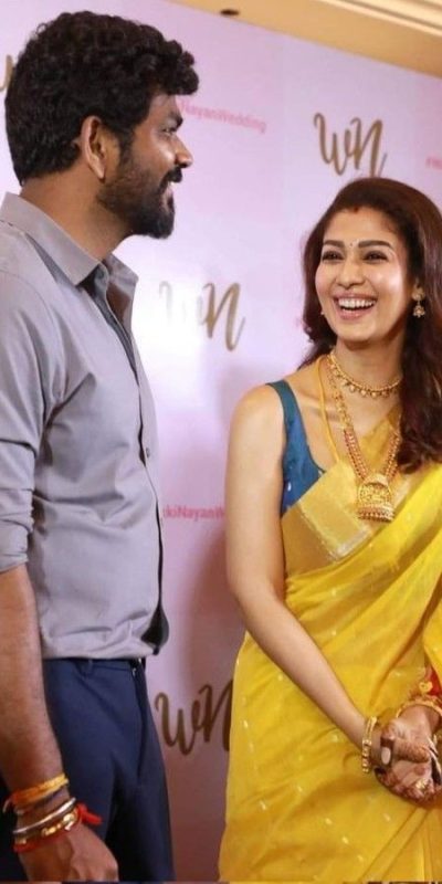 Nayanthara Yellow Color Soft Lichi Silk Jacquard All Over Saree
