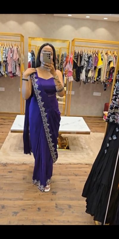 ST 1054 Royal Blue Color Chinon Embroidery Work Koti And Saree Casual, Wedding, Party, Festive, Events Etc. Expected Delivery 4-6 Working Days @2399/- | Sarees, Bollywood Sarees, Creative Sarees, Designer Sarees, Embroidered Sarees, Ethnic Saree, Modern Digital sarees, Party Wear Sarees