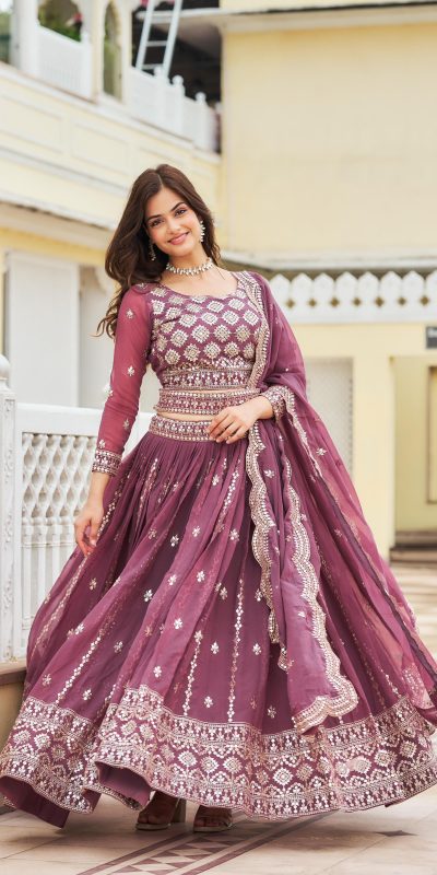 Ram 026 Purple Color Georgette Sequence Work Lehenga Choli Casual, Wedding, Festive, Events Expected Delivery 4-6 Working Days @3049/- | Lehenga, Bollywood Lehenga, Creative Lehenga, Designer Lehenga, Embroidered Lehenga, Party Wear Lehenga
