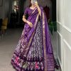 LNB 1223 Purple Color Aglow Tussar Silk Ikkat Print Foil Work Lehenga Choli Wedding, Festive, Events Expected Delivery 4-6 Working Days@2449/- Only | Lehenga, Bollywood Lehenga, Creative Lehenga, Designer Lehenga, Embroidered Lehenga, Party Wear Lehenga