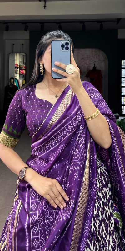 LNB 1223 Purple Color Aglow Tussar Silk Ikkat Print Foil Work Lehenga Choli Wedding, Festive, Events Expected Delivery 4-6 Working Days@2449/- Only | Lehenga, Bollywood Lehenga, Creative Lehenga, Designer Lehenga, Embroidered Lehenga, Party Wear Lehenga