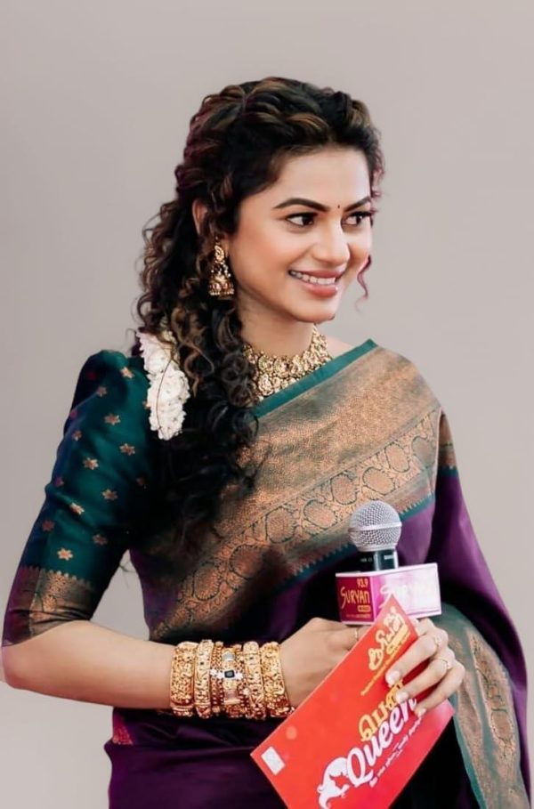 Wine Soft Silk Jacquard Work On All Over Saree - Image 6