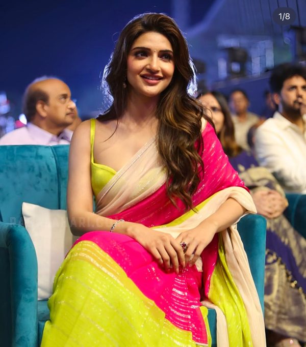 Multi Marshmallow With Zari Georgette Saree - Image 4