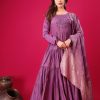 ZSR 3107 Purple Color Roman Silk With Embroidery Sequence Work Anarkali Gown Wedding Party, Festive, Events Etc.4-6 Working Days@1999/- only | Gowns, Bollywood Gowns, Creative Gowns, Designer Gowns, Embroidered Gowns, Party Wear Gowns, Straight Suits