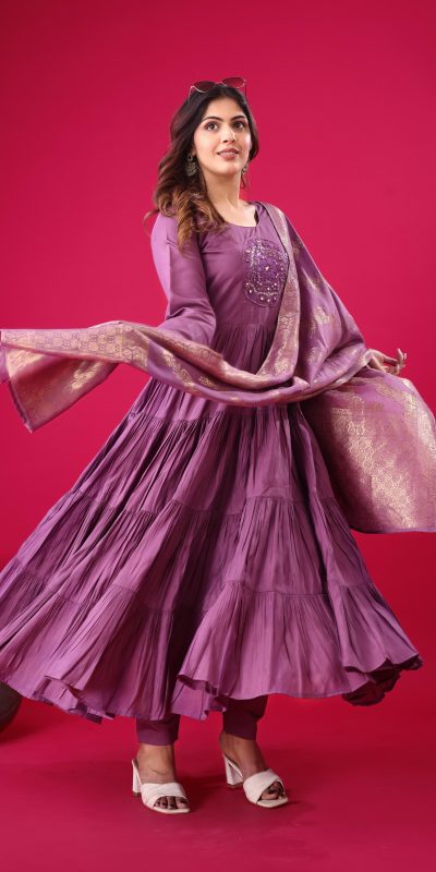 ZSR 3107 Purple Color Roman Silk With Embroidery Sequence Work Anarkali Gown Wedding Party, Festive, Events Etc.4-6 Working Days@1999/- only | Gowns, Bollywood Gowns, Creative Gowns, Designer Gowns, Embroidered Gowns, Party Wear Gowns, Straight Suits