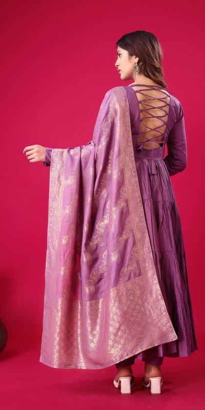 ZSR 3107 Purple Color Roman Silk With Embroidery Sequence Work Anarkali Gown Wedding Party, Festive, Events Etc.4-6 Working Days@1999/- only | Gowns, Bollywood Gowns, Creative Gowns, Designer Gowns, Embroidered Gowns, Party Wear Gowns, Straight Suits