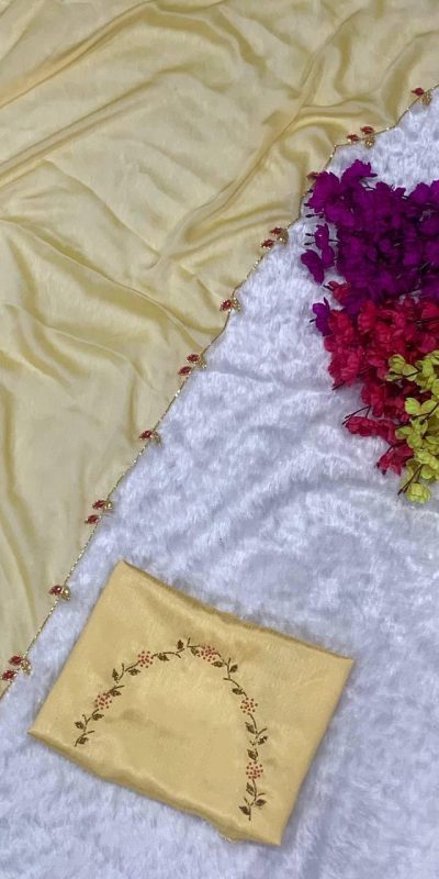 AC Lady Yellow Color Rangoli Silk Handwork And Cutwork With Pearl Saree Casual, Wedding, Festive, Events . Expected Delivery 4-6 Working Days @1899/- only | Sarees, Bollywood Sarees, Creative Sarees, Designer Sarees, Embroidered Sarees, Ethnic Saree, Modern Digital sarees, Party Wear Sarees