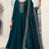 Dark Green Silk Georgette with Embroidery Work Anarkal Suit