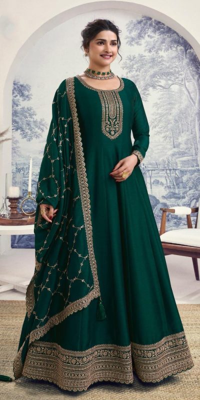 FC 67745 Green Color Georgette with Embroidery Work Anarkali Suit Casual, Wedding, Party, Festive, Events. Expected Delivery 4-6 Working Days @2999/-Only | Anarkali Suits, Bollywood Anarkali, Creative-Anarkali, Designer Anarkali, Embroidered Anarkali, Party Wear Anarkali