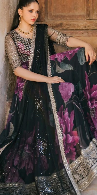 RTC 5772 Black Color Foix Georgette with digital print Anarkali Gown Casual, Wedding, Party, Festive, Events. Expected Delivery 4-6 Working Days @2399/-Only | Gowns, Bollywood Gowns, Creative Gowns, Designer Gowns, Embroidered Gowns, Party Wear Gowns