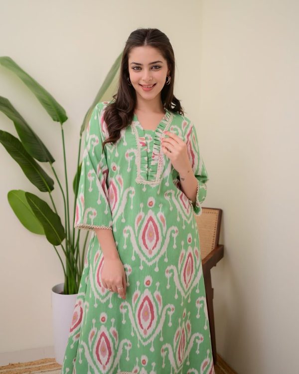 Amazing Green Color Rayon Wood With Print Salwar Suit