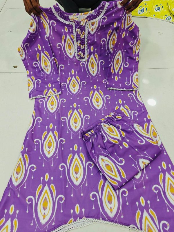Amazing Purple Color Rayon Wood With Print Salwar Suit