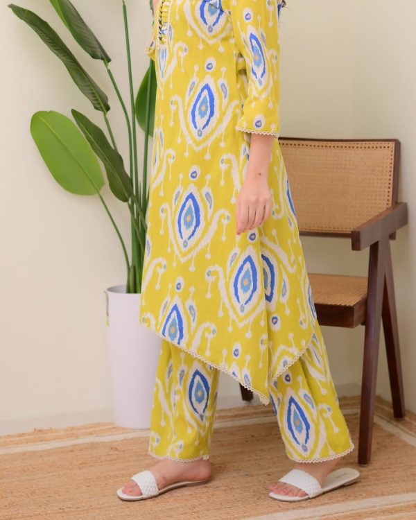 Yellow Rayon Wood With Print Salwar Suit - Image 2