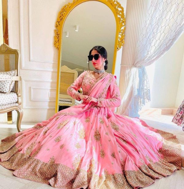 Light Pink Fox Georgette Embroidery Sequins Work Lehenga Choli - Image 4