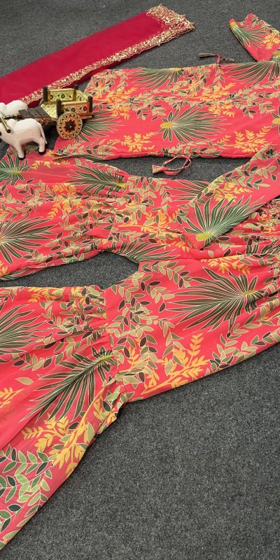 BD 1731 Orange Silk- Faux Georgette Digital Print Salwar Suit Casual, Wedding, Party, Festive, Events Etc.4-6 Working Days@ 1999/-only | Jump Suits, Salwar suit, Casual Suits, Creative suits, Designer Suits, Palazzo Suits, Party Wear Suits, Patiala Suits, Straight Suits