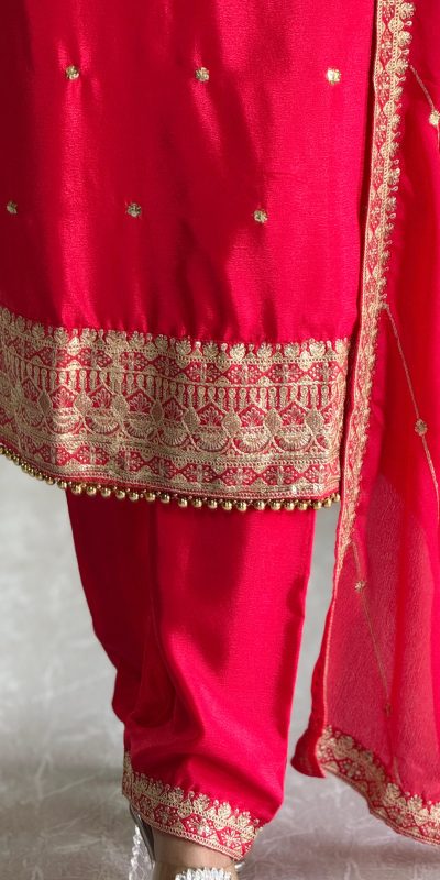 VLM 254 Red Color Cosmo Silk With Heavy Embroidery Sequence Work Salwar Suit Casual, Wedding, Party, Festive, Events Etc.4-6 Working Days@ 2099/-only | Jump Suits, Salwar suit, Casual Suits, Creative suits, Designer Suits, Palazzo Suits, Party Wear Suits, Patiala Suits, Straight Suits