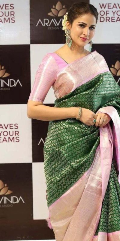 KP 4097 Green Color Soft Litchi Silk Jacquard Work On All Over Saree Casual, Wedding, Festive, Events . Expected Delivery 4-6 Working Days @1449/- only | Sarees, Bollywood Sarees, Creative Sarees, Designer Sarees, Embroidered Sarees, Ethnic Saree, Modern Digital sarees, Party Wear Sarees