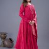 ZSR 3107 Pink Color Roman Silk With Embroidery Sequence Work Anarkali Gown Wedding Party, Festive, Events Etc.4-6 Working Days@1999/- only | Gowns, Bollywood Gowns, Creative Gowns, Designer Gowns, Embroidered Gowns, Party Wear Gowns, Straight Suits