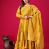 ZSR 3107 Yellow Color Roman Silk With Embroidery Sequence Work Anarkali Gown Wedding Party, Festive, Events Etc.4-6 Working Days@1799/- only | Gowns, Bollywood Gowns, Creative Gowns, Designer Gowns, Embroidered Gowns, Party Wear Gowns, Straight Suits