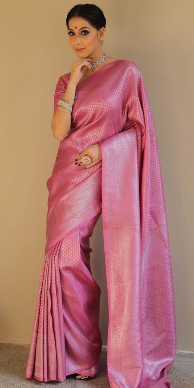 KP 6018 Light pink Color Soft Lichi Silk Jacquard Work On All Over Saree Casual, Wedding, Festive, Events . Expected Delivery  4-6 Working Days @1349/- only                                                                                                                                             | Sarees, Bollywood Sarees, Creative Sarees, Designer Sarees, Embroidered Sarees, Ethnic Saree, Modern Digital sarees, Party Wear Sarees