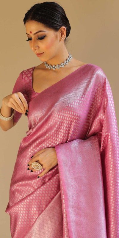 KP 6018 Light pink Color Soft Lichi Silk Jacquard Work On All Over Saree Casual, Wedding, Festive, Events . Expected Delivery  4-6 Working Days @1349/- only                                                                                                                                             | Sarees, Bollywood Sarees, Creative Sarees, Designer Sarees, Embroidered Sarees, Ethnic Saree, Modern Digital sarees, Party Wear Sarees