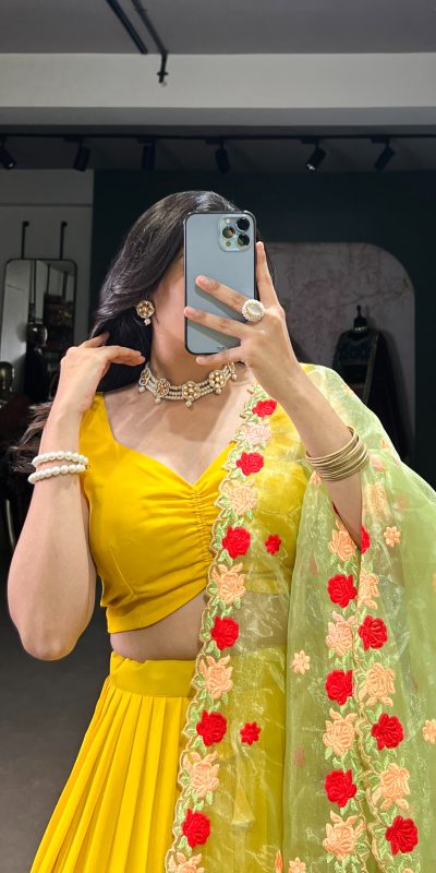 LNB 1348 Yellow Color Georgette Plain Lehenga Choli Wedding , Party , Festive , Ect @2149/- Only | Lehenga, Bollywood Lehenga, Creative Lehenga, Designer Lehenga, Embroidered Lehenga, Party Wear Lehenga