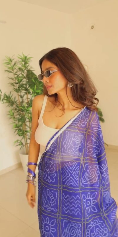 SC 410 Blue Color Soft Georgette Silk Bandhani Design Saree Casual, Wedding, Festive, Events . Expected Delivery 4-6 Working Days @1599/- only | Sarees, Bollywood Sarees, Creative Sarees, Designer Sarees, Embroidered Sarees, Ethnic Saree, Modern Digital sarees, Party Wear Sarees