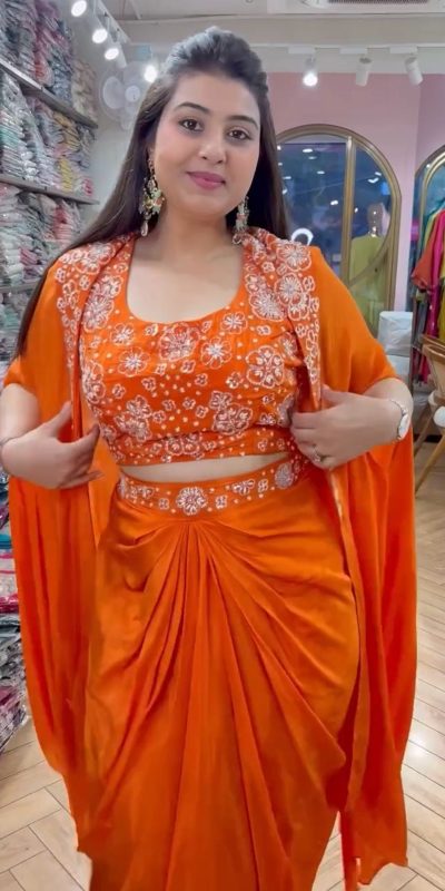 RTC 5859 Orange Color Satin Silk Thread With Sequence Dhoti Suit Casual, Wedding, Festive, Events. Expected Delivery 4-6 Working Days @1999/- only | Jump Suits, Salwar suit, Casual Suits, Creative suits, Designer Suits, Palazzo Suits, Party Wear Suits, Patiala Suits, Straight Suits