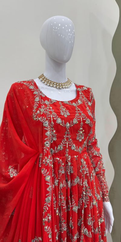 RTC 5806 Red Color Georgette Thread Sequence Work Salwar Suit Casual, Wedding, Festive, Events . Expected Delivery 4-6 Working Days @2249/- only | Jump Suits, Salwar suit, Casual Suits, Creative suits, Designer Suits, Palazzo Suits, Party Wear Suits, Patiala Suits, Straight Suits