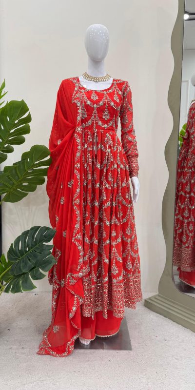 RTC 5806 Red Color Georgette Thread Sequence Work Salwar Suit Casual, Wedding, Festive, Events . Expected Delivery 4-6 Working Days @2249/- only | Jump Suits, Salwar suit, Casual Suits, Creative suits, Designer Suits, Palazzo Suits, Party Wear Suits, Patiala Suits, Straight Suits
