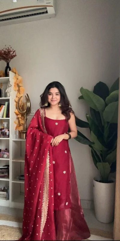 RTC 5854 Red Color Jimi Choo Thread with Sequence Salwar Suit Casual, Wedding, Festive, Events . Expected Delivery 4-6 Working Days @1899/- only | Jump Suits, Salwar suit, Casual Suits, Creative suits, Designer Suits, Palazzo Suits, Party Wear Suits, Patiala Suits, Straight Suits