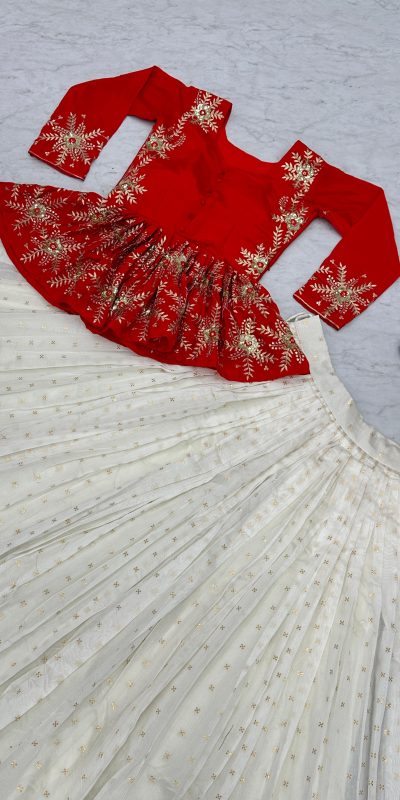 PC 496 White Red Color Chinon Thread Sequence Lehenga Choli Casual, Wedding, Festive, Events . Expected Delivery 4-6 Working Days @2049/- only | Lehenga, Bollywood Lehenga, Creative Lehenga, Designer Lehenga, Embroidered Lehenga, Party Wear Lehenga