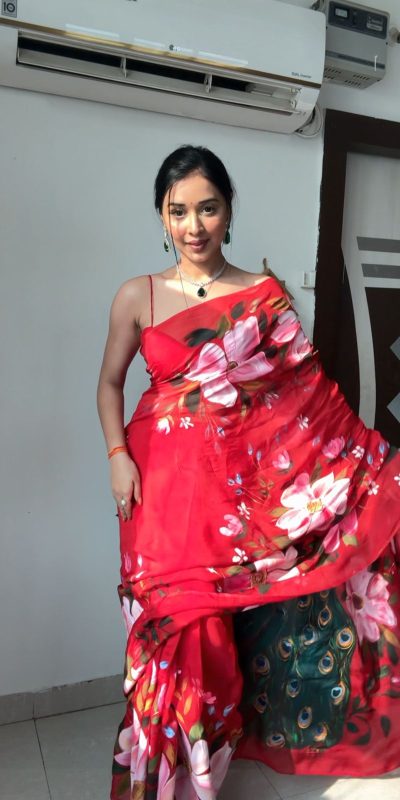 SC 227 Red Color Soft Organza Silk Ready To Wear Saree Casual, Wedding, Festive, Events . Expected Delivery 4-6 Working Days @1549/- only | Sarees, Bollywood Sarees, Creative Sarees, Designer Sarees, Embroidered Sarees, Ethnic Saree, Modern Digital sarees, Party Wear Sarees