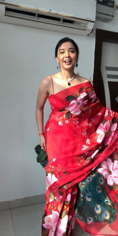 SC 227 Red Color Soft Organza Silk Ready To Wear Saree Casual, Wedding, Festive, Events . Expected Delivery 4-6 Working Days @1549/- only | Sarees, Bollywood Sarees, Creative Sarees, Designer Sarees, Embroidered Sarees, Ethnic Saree, Modern Digital sarees, Party Wear Sarees