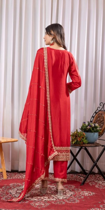 DC G89 Red Color Chinon Thread Sequence Work Salwar Suit Casual, Wedding, Festive, Events . Expected Delivery 4-6 Working Days @1999/- only | Jump Suits, Salwar suit, Casual Suits, Creative suits, Designer Suits, Palazzo Suits, Party Wear Suits, Patiala Suits, Straight Suits